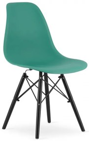 Set dvoch jedálenských stoličiek OSAKA zelené (čierne nohy) 2ks