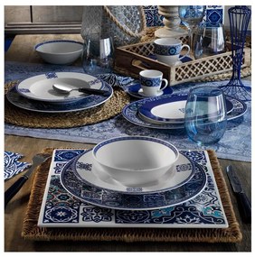 24-dielna jedálenská súprava, modrá, porcelán