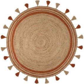 Flair Rugs koberce Kusový koberec Lunar Jute Circle Orange - 150x150 (průměr) kruh cm