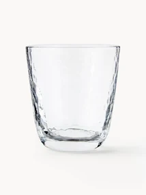 Ručne fúkané poháre na vodu's nerovným povrchom Hammered, 4 ks