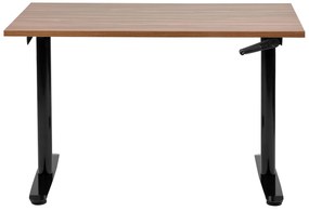 Manuálne nastaviteľný písací stôl 120 x 72 cm tmavé drevo/čierna DESTINAS Beliani