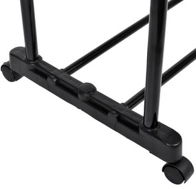 Vešiakový stojan na kolieskach DARA čierny