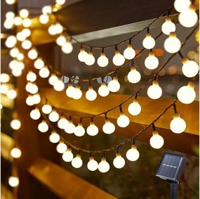 Brilagi - LED solárny dekoratívny svetelný reťazec BUBBLE 200×LED/8 funkcií, 20 m, IP65, teplá biela