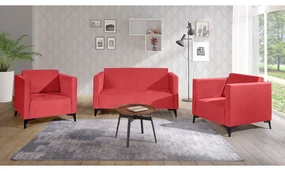 Sedacia súprava Denim 2+1+1, Dostupné poťahy: Solo 263, Farby nožičiek: biely lesk