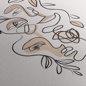 Obraz - Line art tváre (150x105 cm)