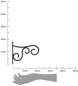 Kovový držiak na kvetináč Irma, 18,5x21 cm, čierna