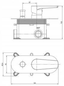 Cersanit Moduo - podomietková vaňová-sprchová batéria, chróm, S951-338