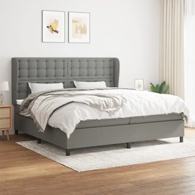 Boxspring posteľ s matracom tmavosivá 200x200 cm látka 3128310