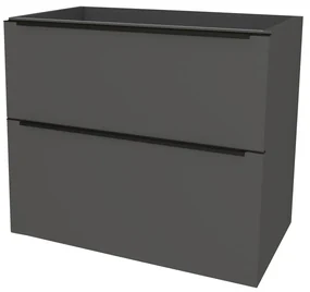 Mereo, Mereo Mailo, kúpeľňová skrinka 81 cm, čierne madlo, Multidecor, Šedá diamant, MER-CN591SBSEDD