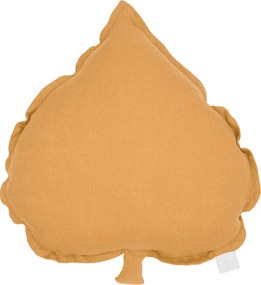 Ľanový vankúš lipový list karamelová 38×43 cm