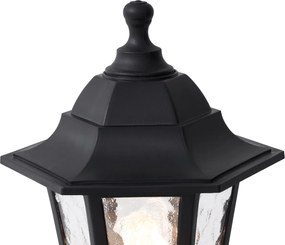 Klasické vonkajšie stĺpikové svietidlo čierne 122 cm IP44 - New Haven Hammered