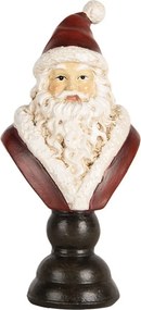 Červeno-biela vianočná dekorácia busta Santa - 7*5*15 cm