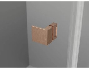 Mexen Lunar-F L, 1-krídlový sprchový kút so skladacími dverami, ľavý, 90 x 80 cm, 8mm číre sklo, medený profil, 836L-090-080-65-00-L