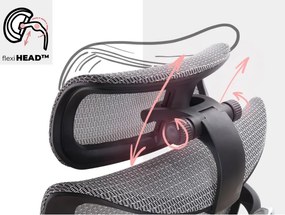 Ergonomická sieťovaná kancelárska stolička MOSH Airflow 690 – čierno-biela