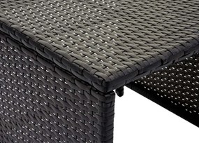 Set 2 polyratanových kresiel HWC-G16 - čierna, podušky svetlosivé