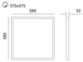 LED stmievateľný podhľadový panel CAPRI LED/25/36/40W/230V 3000-5700K IP44 60x60