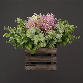 AMADEA Drevený obal s kvetináčom - tmavý, 17x17x15cm Český výrobok
