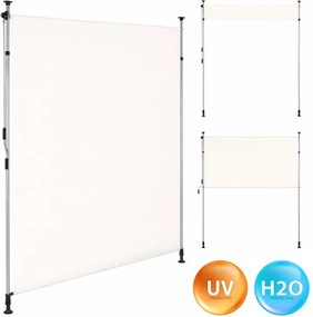 Voľnestojaca balkónová markíza, clona na terasu s kľukou - béžová