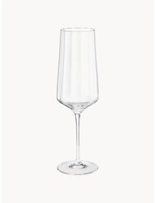 Krištáľové poháre na šampanské s drážkovanou štruktúrou Bernadotte, 6 ks
