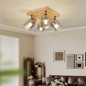 Brilagi - Bodové svietidlo HYGGE 4xE14/15W/230V kaučukovník/dymová