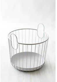 Biely kovový úložný košík Zone Inu, ø 40,6 cm