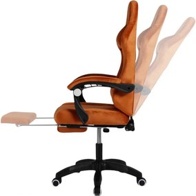 Kancelárske kreslo s masážou - hnedý zamat