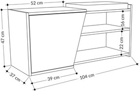 Skrinka na topánky Fiona White and Anthracite