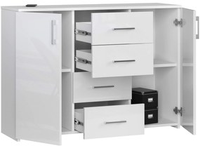 Komoda Torvi K 110,4 cm biela lesklá