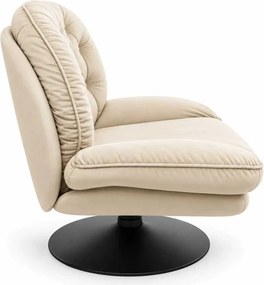 LuxuryForm DESIGN Otočné kreslo LUNA s podnožkou - krémové