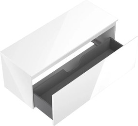 Mexen Orio, kúpeľňová skrinka 120 cm s hornou časťou, 1 zásuvka, biela lesklá, 91A10-12047-1-BFC00