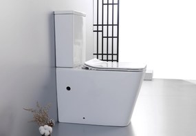 CERANO - WC kombi Bruno, Rimless + UF sedátko - biela lesklá, CER-CER-538765