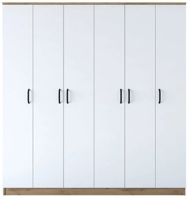 Šatní skříň BA 114 180 cm ořech/bílá