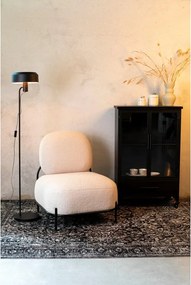 Krémové kreslo z textílie buklé Polly – White Label