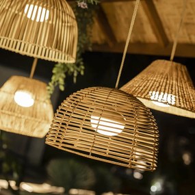 Dekoračné závesné svietidlo Bossa Hang, indoor – ratan
