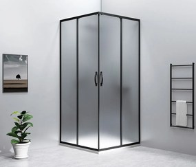 Gelco Gelco, SIGMA SIMPLY BLACK štvorcová sprchová zástena 900x900 mm, rohový vstup, Brick sklo, GS2490B-02