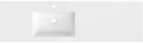 Mexen Otis, umývadlo na zapustenie 161 x 46,5 cm, ľavé, biela lesklá, 25181600L