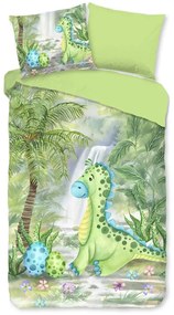 Zelené bavlnené detské obliečky na jednolôžko/predĺžené 140x220 cm Dani – Good Morning