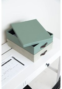 Zelený kartónový organizér na dokumenty Oskar Canvas Paper Laminate – Bigso