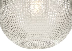 Dizajnová stojaca lampa čierna s dymovým sklom - Chico