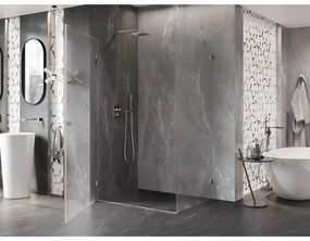 Mexen Lunar-B, výklopný sprchový kút ľavý 90 x 80 cm, 8mm číre sklo, oceľový profil, 832-090-080-97-00-L