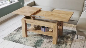 ASTORIA dub craft zlaty, rozkladacia, zdvíhací konferenčný stôl, stolík