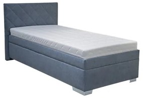 Čalúnená posteľ s úložným priestorom a matracom LANA 90x200 cm, modrá