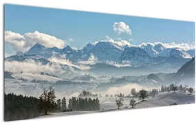 Obraz zasnežených hôr (120x50 cm)