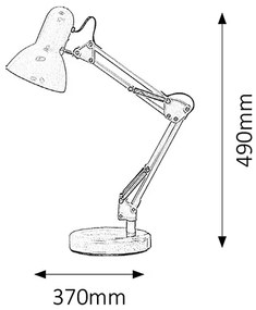 RABALUX Stolná lampa SAMSON, strieborná