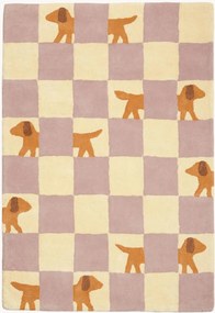 Ručne všívaný detský koberec Walter Lilac Checkered, rôzne veľkosti