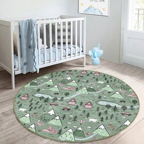 Zelený detský koberec ø 120 cm Comfort – Mila Home