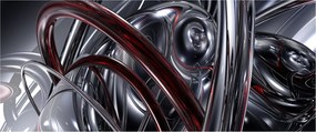 Obraz sivej abstrakcie (120x50 cm)