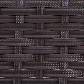 Polyratanová záhradná lavica Halden - melírovaná hnedá, vankúš krémová