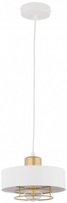 SIGMA Závesné industriálne osvetlenie POKER, 1xE27, 60W, 20cm, okrúhle, biele, zlaté