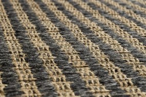 Koberec JUTE 3650 so strapcami čierny / béžový